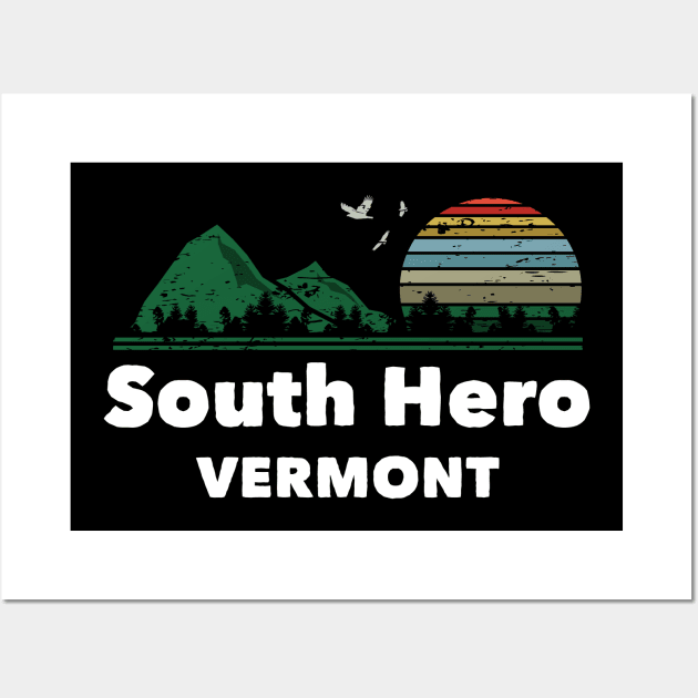 Mountain Sunset Flying Birds Outdoor South Hero Vermont Wall Art by greenrepublicmerch